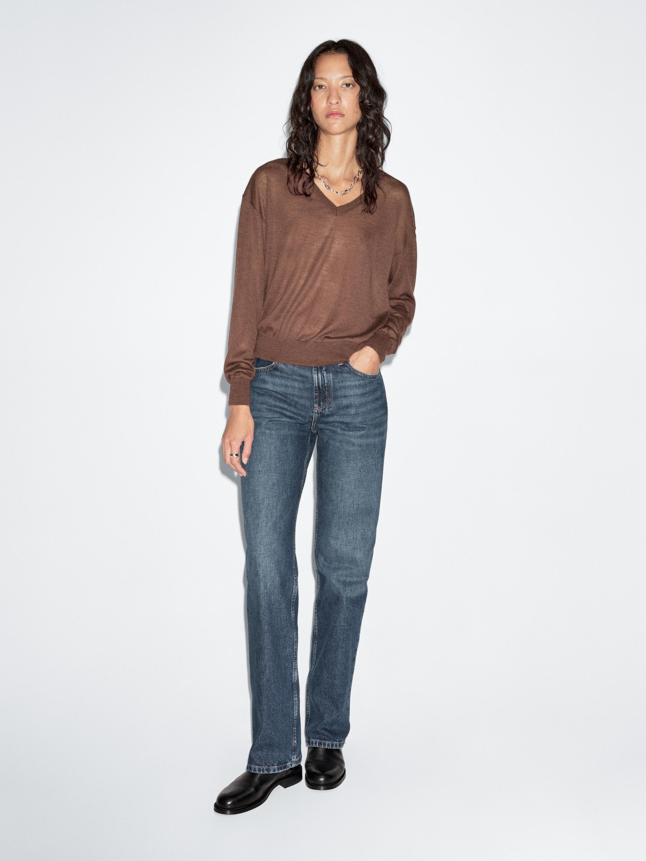 100% кашемировый тонкий трикотажный свитер Massimo Dutti, Toffee
100% кашемировый тонкий трикотажный свитер Massimo Dutti, Toffee