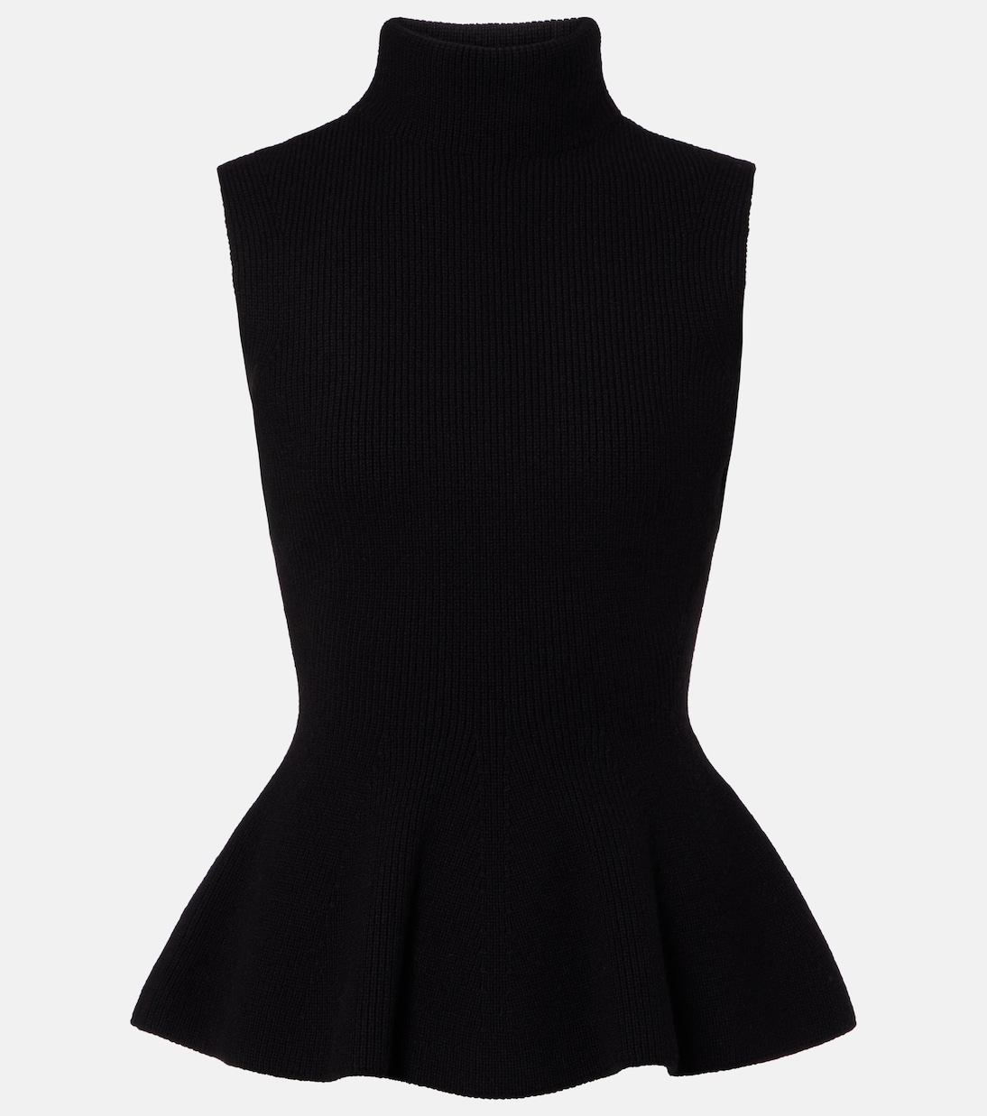 Вязаный топ из шерсти и кашемира с ребристой резинкой и баской Róhe, черный
Вязаный топ из шерсти и кашемира с ребристой резинкой и баской Róhe, черный