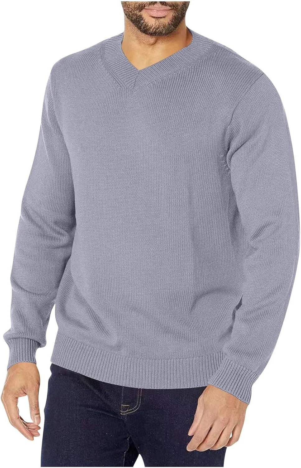 V-образный свитер мужской однотонный приталенный с длинным рукавом Mrmaere
V-образный свитер мужской однотонный приталенный с длинным рукавом Mrmaere