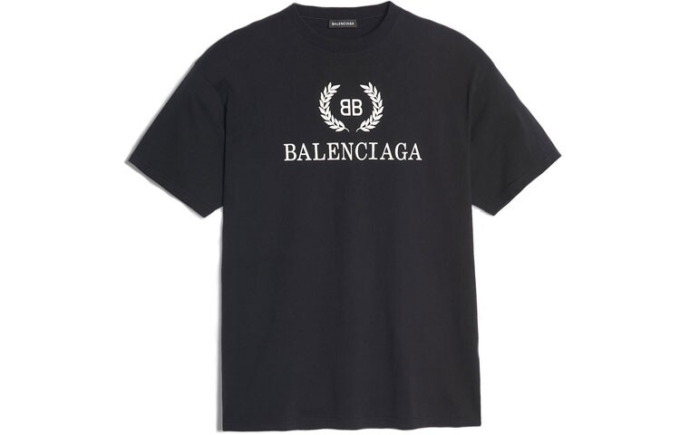 Футболка мужская Balenciaga с принтом логотипа, черный 
Футболка мужская Balenciaga с принтом логотипа, черный