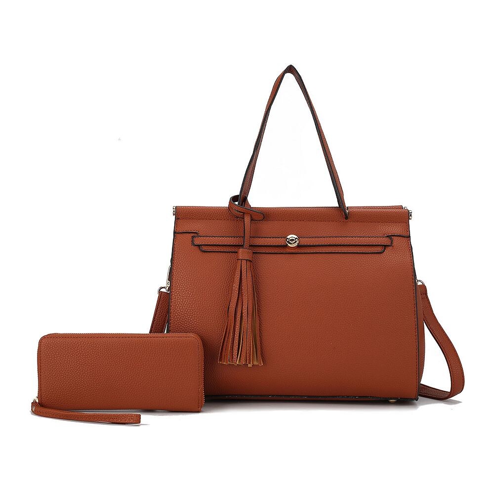 Женская сумка-саквояж с бумажником Shelby из веганской кожи MKF Collection от Mia K - 2 шт., коричневый
Женская сумка-саквояж с бумажником Shelby из веганской кожи MKF Collection от Mia K - 2 шт., коричневый