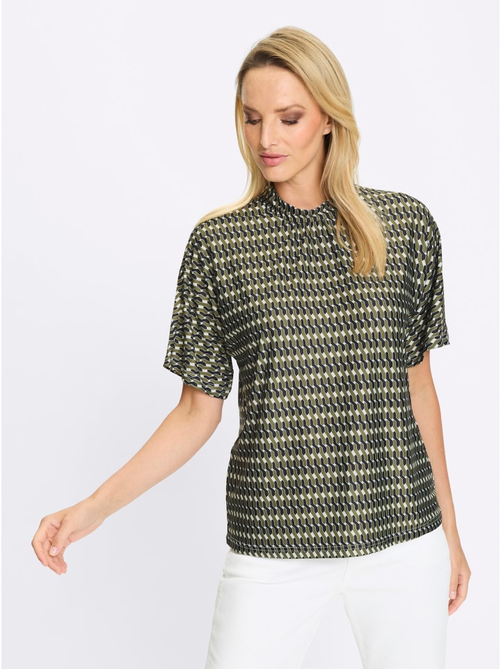 Блузка-рубашка с принтом оливкового и черного цветов Heine
Блузка-рубашка с принтом оливкового и черного цветов Heine