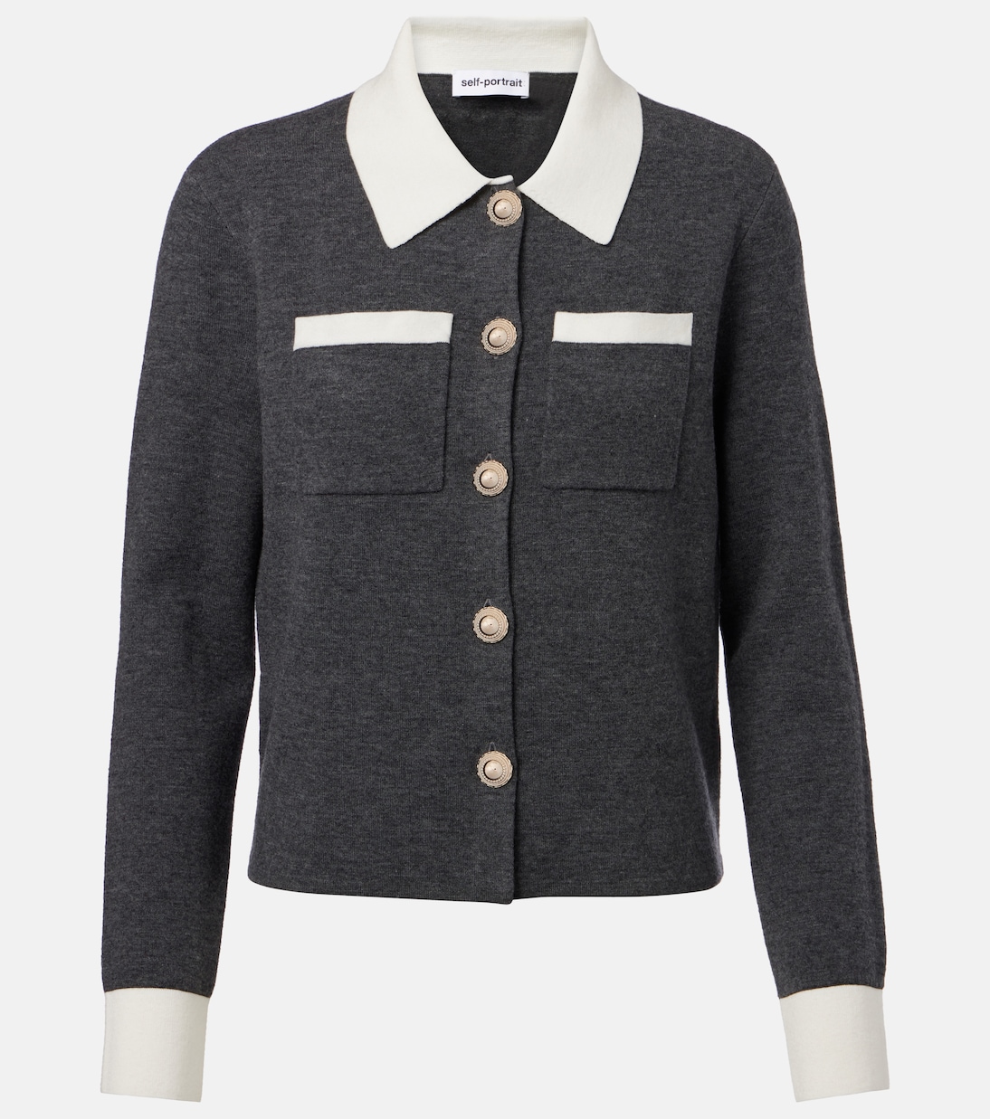 Кардиган из смесовой шерсти Self-Portrait, серый
Кардиган из смесовой шерсти Self-Portrait, серый
