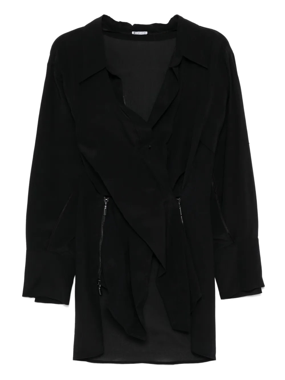 Рубашка с V-образным вырезом и многосторонней молнией Maticevski, черный
Рубашка с V-образным вырезом и многосторонней молнией Maticevski, черный