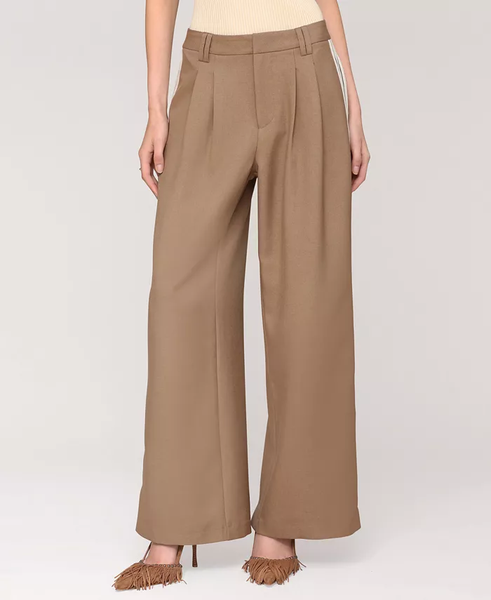 Женские брюки с высокой талией, полосками по бокам и складками спереди Avec Les Filles, коричневый/бежевый
Женские брюки с высокой талией, полосками по бокам и складками спереди Avec Les Filles, коричневый/бежевый