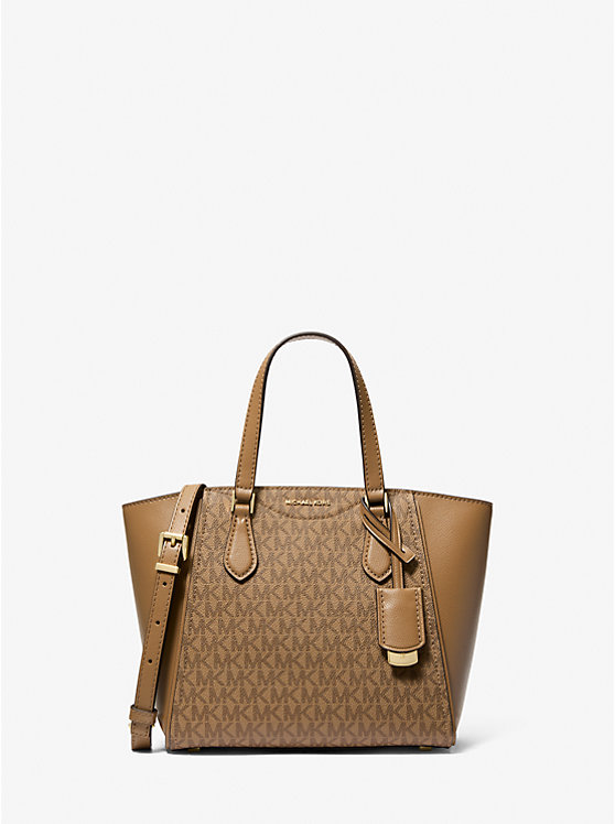 Маленькая фирменная сумка Taryn с логотипом и кожаной отделкой через плечо Michael Kors, коричневый
Маленькая фирменная сумка Taryn с логотипом и кожаной отделкой через плечо Michael Kors, коричневый