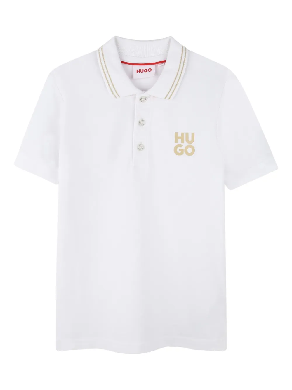 Рубашка поло с логотипом HUGO KIDS, белый 
Рубашка поло с логотипом HUGO KIDS, белый