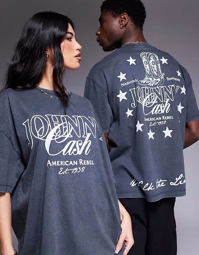 Футболка унисекс свободного кроя ASOS DESIGN черного цвета с принтом Джонни Кэша
Футболка унисекс свободного кроя ASOS DESIGN черного цвета с принтом Джонни Кэша