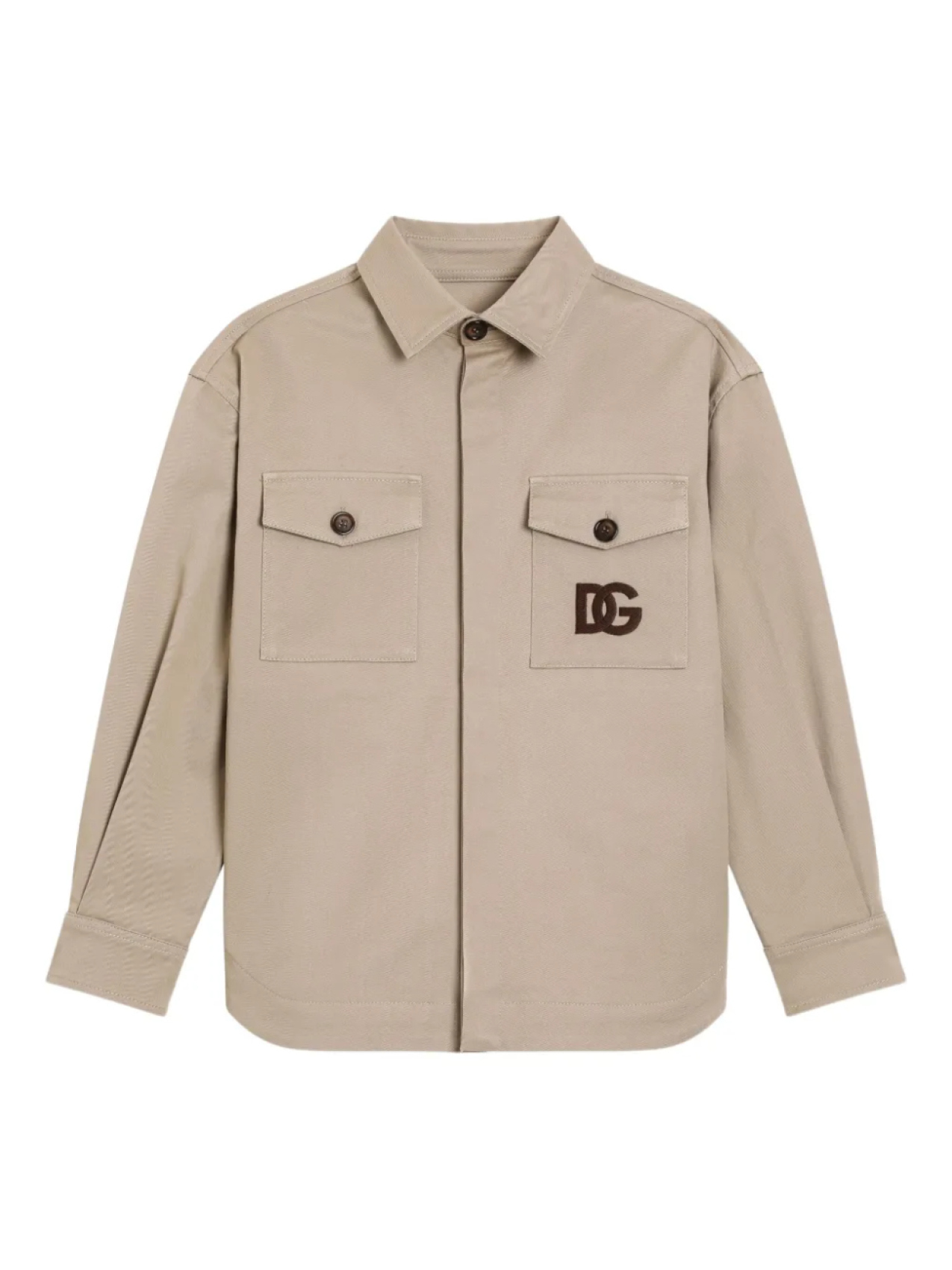 Dolce & Gabbana Kids рубашка с логотипом DG, нейтральный 
Dolce & Gabbana Kids рубашка с логотипом DG, нейтральный