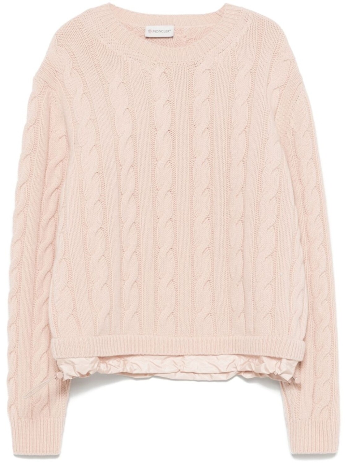 Свитер косичной вязки Moncler, розовый 
Свитер косичной вязки Moncler, розовый
