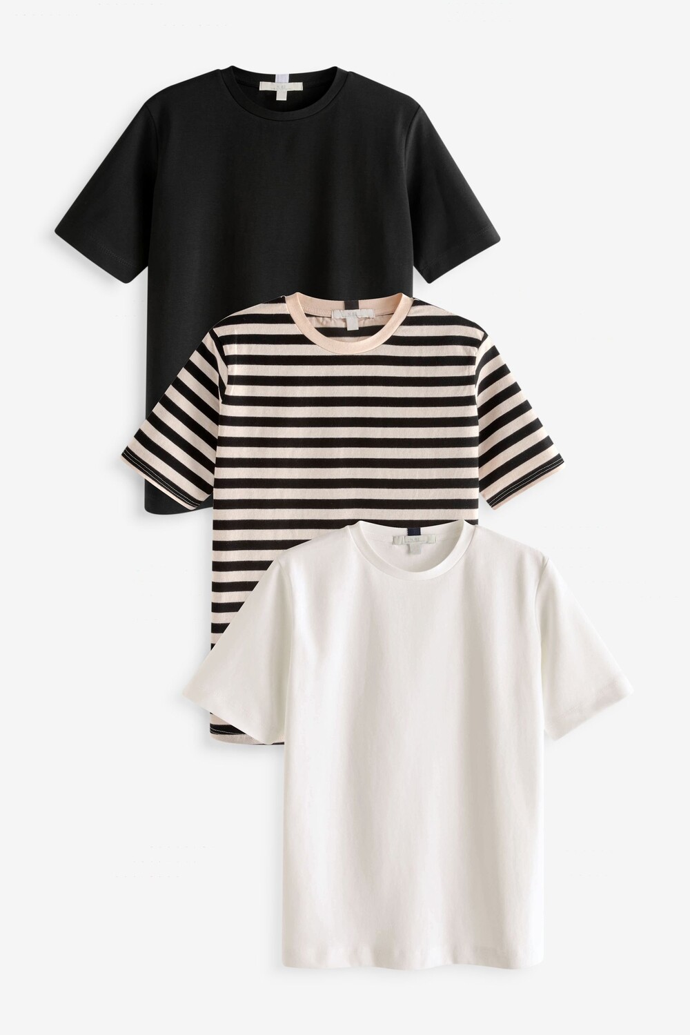 Плотные базовые футболки из 100% хлопка, 3 упаковки Next, черный
Плотные базовые футболки из 100% хлопка, 3 упаковки Next, черный