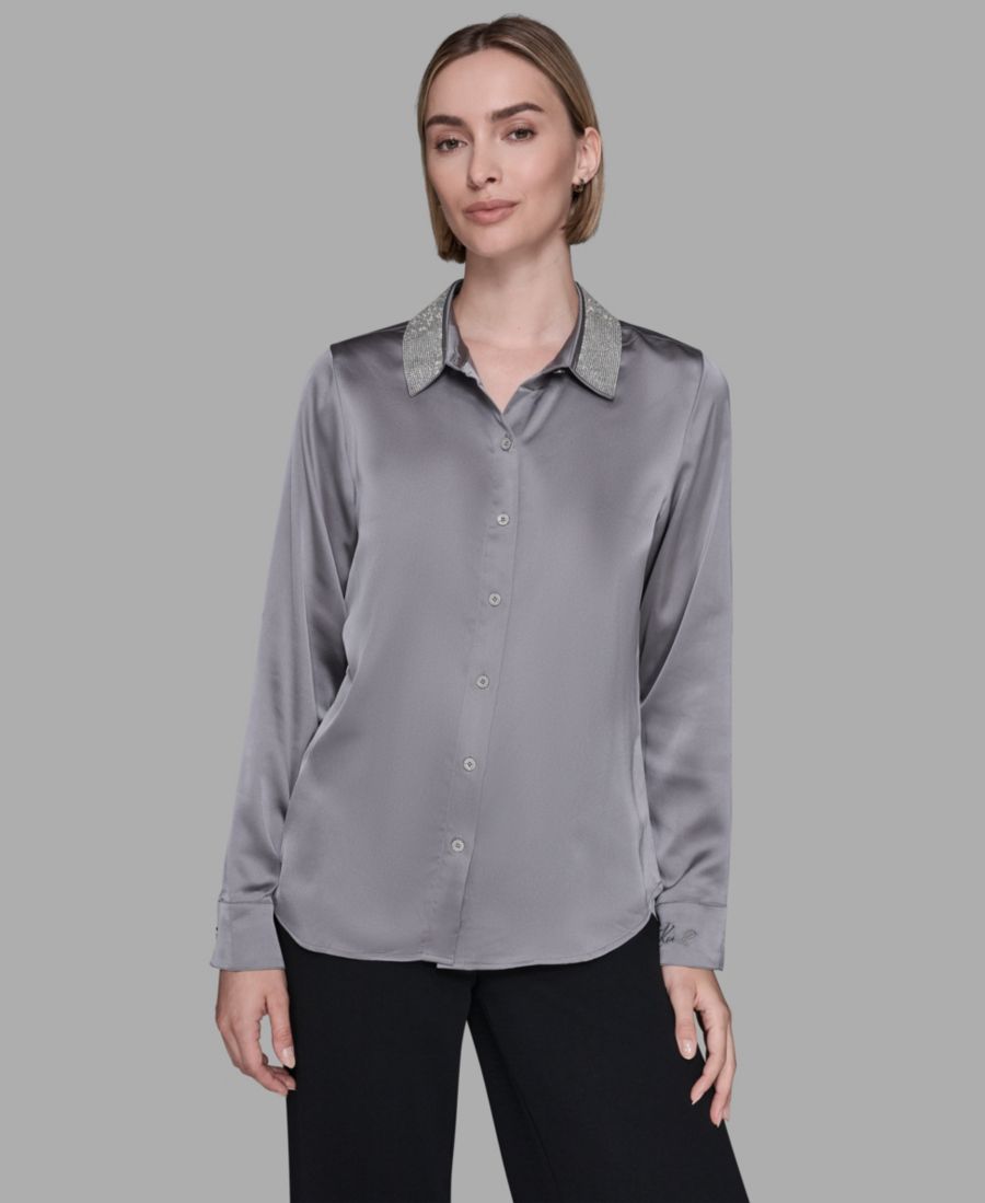 Женская рубашка с воротником KARL LAGERFELD PARIS, Ultimate Gray
Женская рубашка с воротником KARL LAGERFELD PARIS, Ultimate Gray
