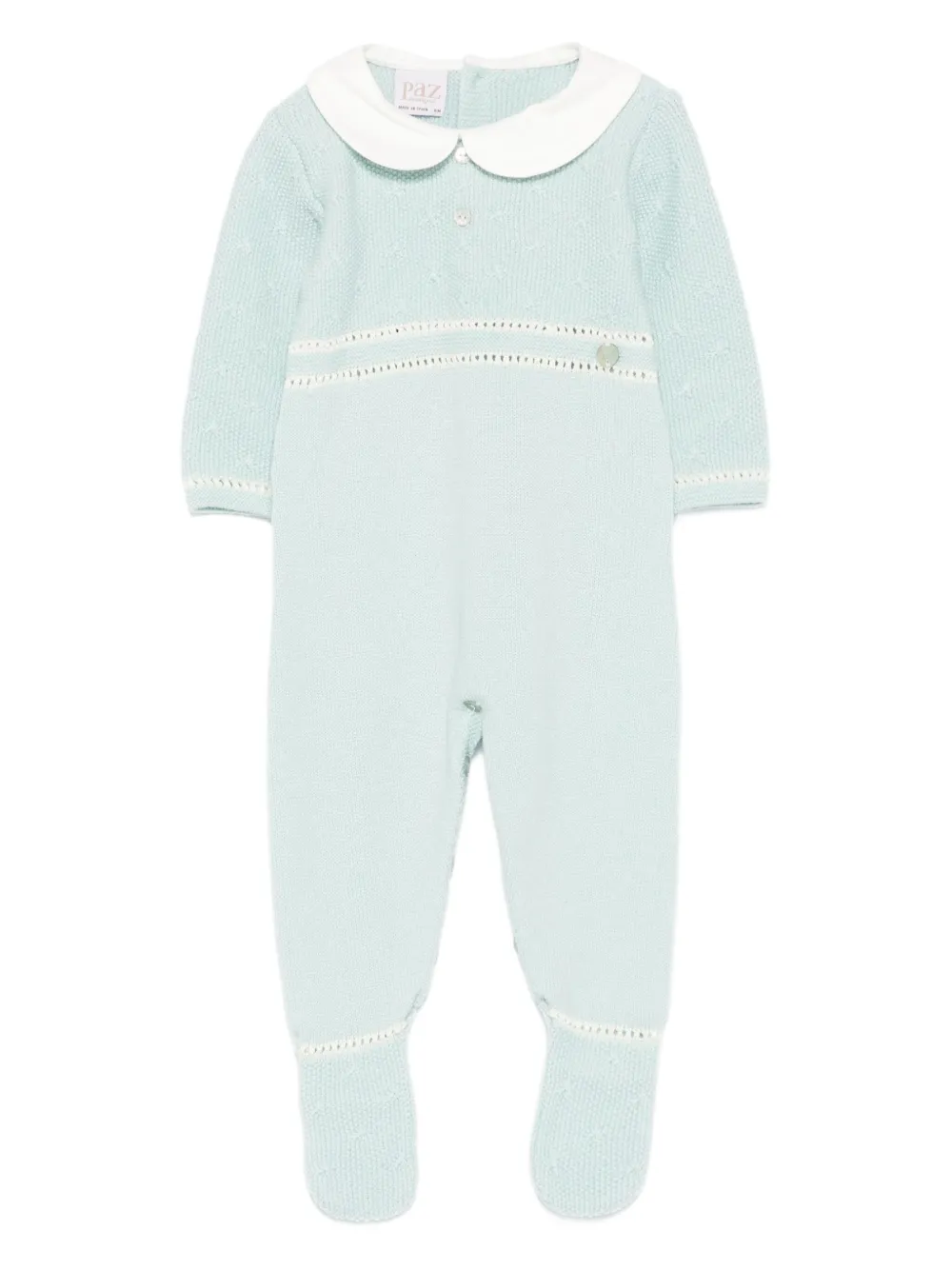 Вязаный детский комбинезон с воротником Питера Пэна Paz Rodriguez, бледно-зеленый
Вязаный детский комбинезон с воротником Питера Пэна Paz Rodriguez, бледно-зеленый