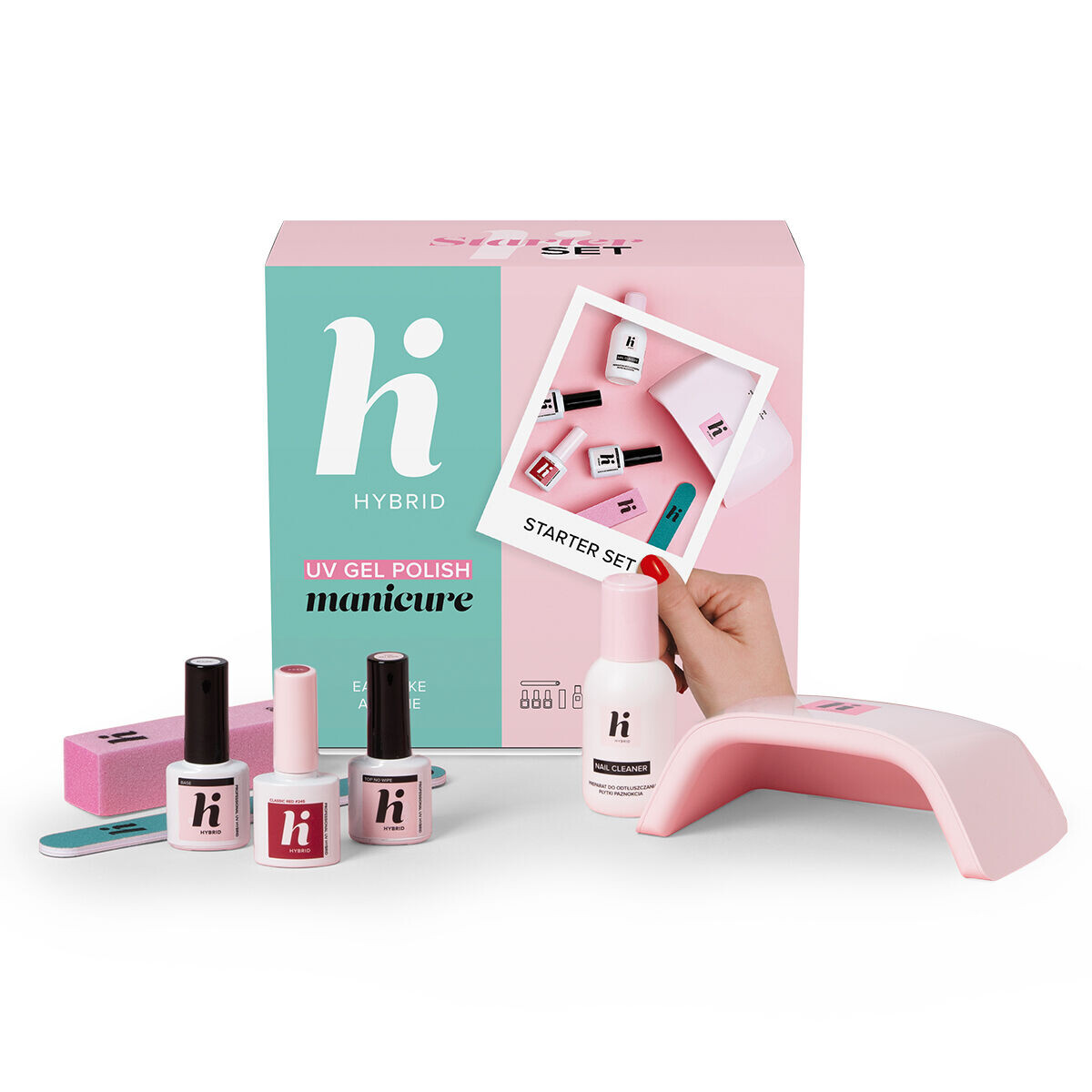 Стартовый набор для укладки ногтей Hi Hybrid 15W/24, 1 комплект
Стартовый набор для укладки ногтей Hi Hybrid 15W/24, 1 комплект