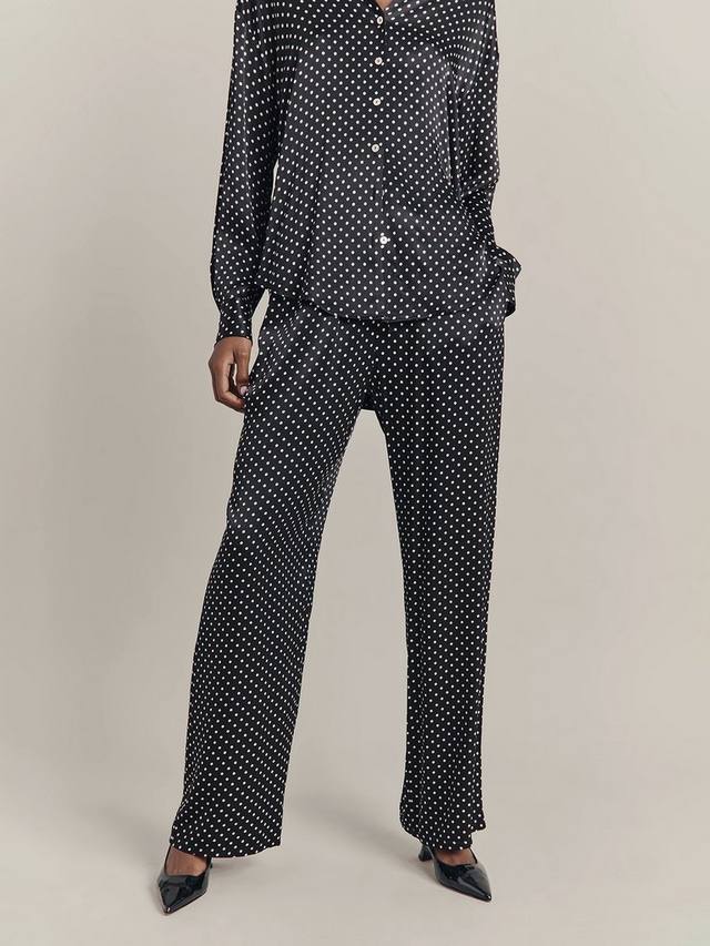 Атласные брюки палаццо в горошек от имоджен Ghost, черный/белый
Атласные брюки палаццо в горошек от имоджен Ghost, черный/белый