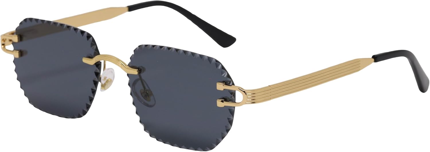 Роскошные солнцезащитные очки без оправы – унисекс, огранка «алмазная окантовка» – модный градиентный дизайн для повседневного стиля и современного образа RAVI EYEWEAR, Black Gold
Роскошные солнцезащитные очки без оправы – унисекс, огранка «алмазная окантовка» – модный градиентный дизайн для повседневного стиля и современного образа RAVI EYEWEAR, Black Gold