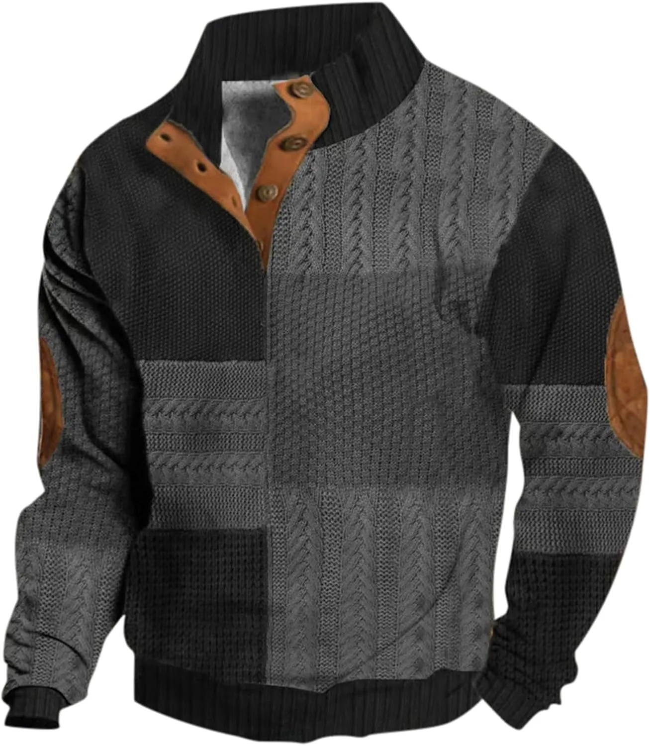 Мужской свитер с 1/4 молнией Vintage Ethnic Floral 3D Print Western с налокотниками
Мужской свитер с 1/4 молнией Vintage Ethnic Floral 3D Print Western с налокотниками