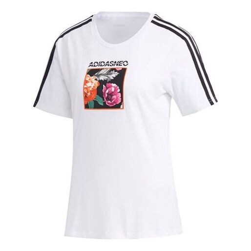 Футболка neo favorites casual sports с принтом в полоску с коротким рукавом Adidas, белый 
Футболка neo favorites casual sports с принтом в полоску с коротким рукавом Adidas, белый