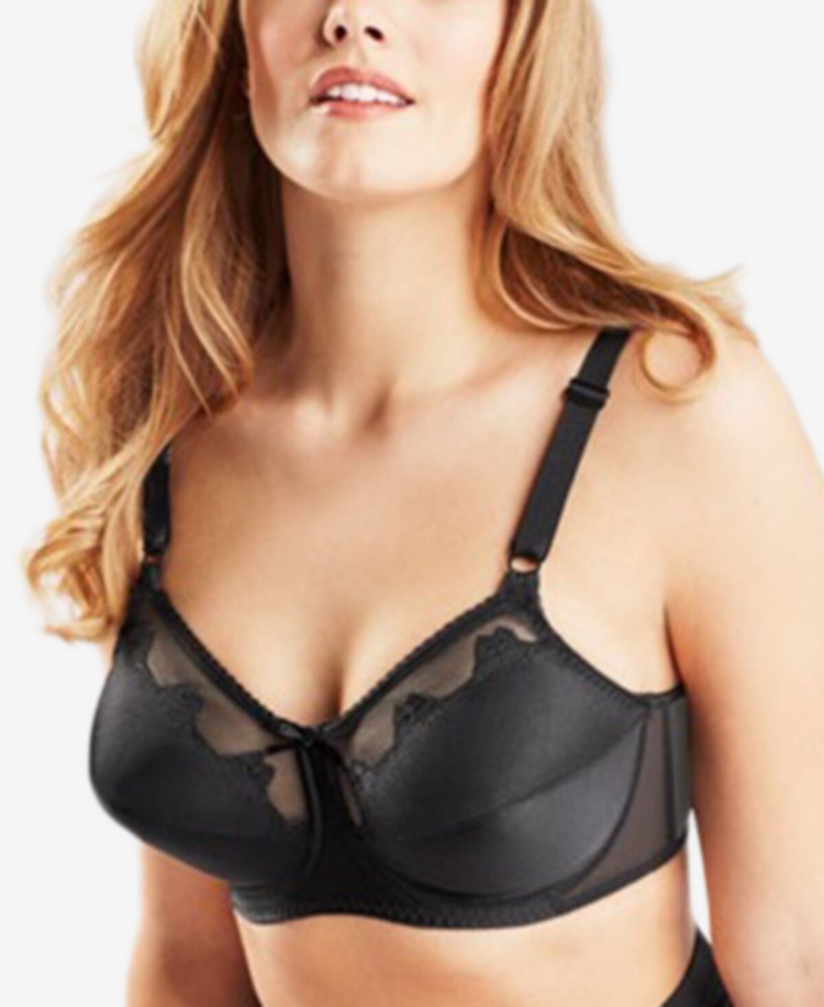 Двухслойный бюстгальтер на косточках с полным покрытием Flower Bali 180, черный 
Двухслойный бюстгальтер на косточках с полным покрытием Flower Bali 180, черный