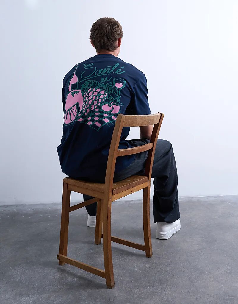 Футболка Topman свободного кроя с принтом фруктов и вина спереди и сзади, темно-синего цвета
Футболка Topman свободного кроя с принтом фруктов и вина спереди и сзади, темно-синего цвета