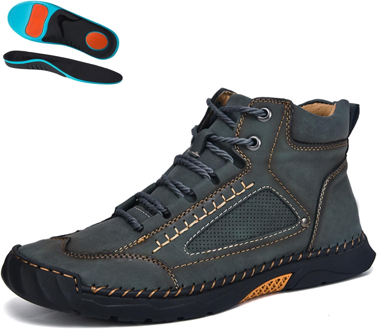 Комфортные мужские кожаные ботинки ручной работы- водонепроницаемые с поддержкой свода и просторным носком Rolinb, зеленый
Комфортные мужские кожаные ботинки ручной работы- водонепроницаемые с поддержкой свода и просторным носком Rolinb, зеленый