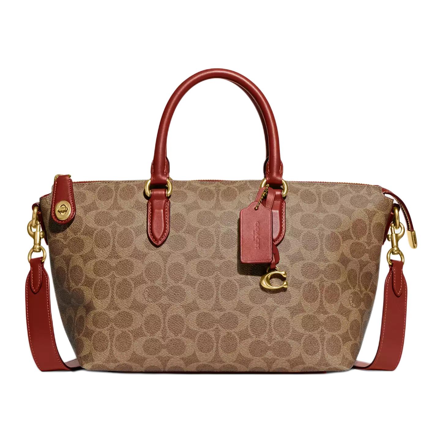 Сумка-шоппер из холста с телячьей кожей, переносная сумка через плечо, вместительная женская сумка на плечо цвета хаки COACH
Сумка-шоппер из холста с телячьей кожей, переносная сумка через плечо, вместительная женская сумка на плечо цвета хаки COACH