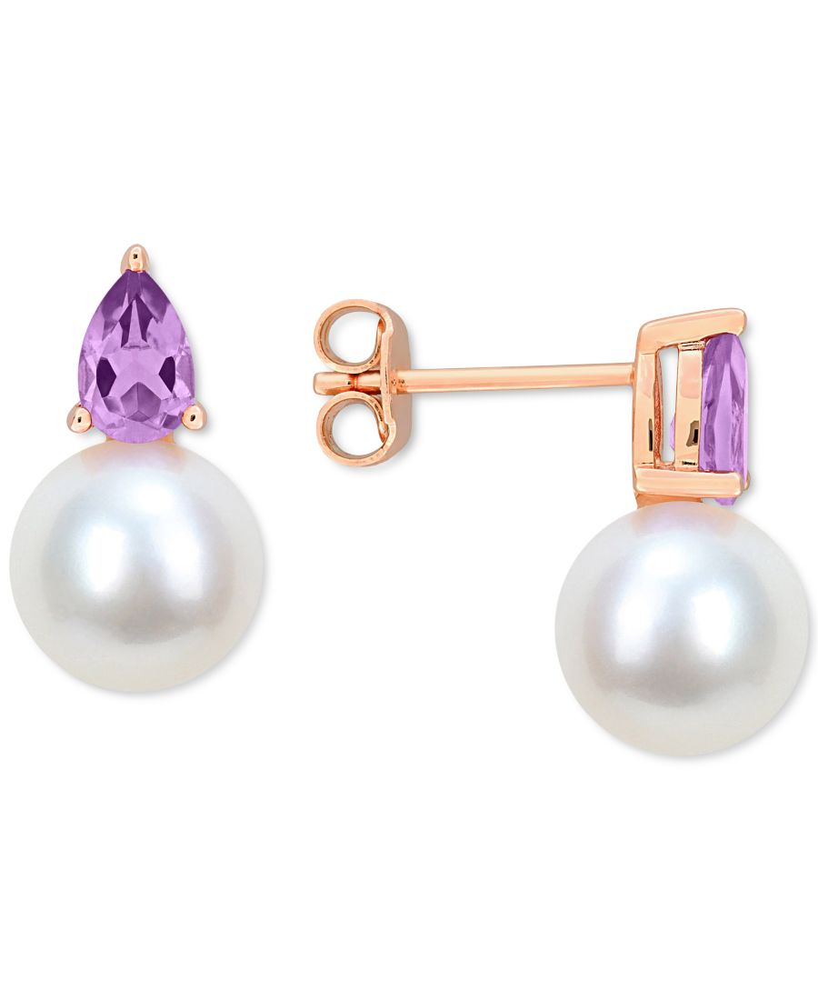 Серьги-гвоздики с культивированным пресноводным жемчугом (8,5 мм) и камнем-талисманом по знаку зодиака, стерлингового серебра с покрытием из 18-каратного розового золота или стерлингового серебра Macy's, February/Amethyst
Серьги-гвоздики с культивированным пресноводным жемчугом (8,5 мм) и камнем-талисманом по знаку зодиака, стерлингового серебра с покрытием из 18-каратного розового золота или стерлингового серебра Macy's, February/Amethyst