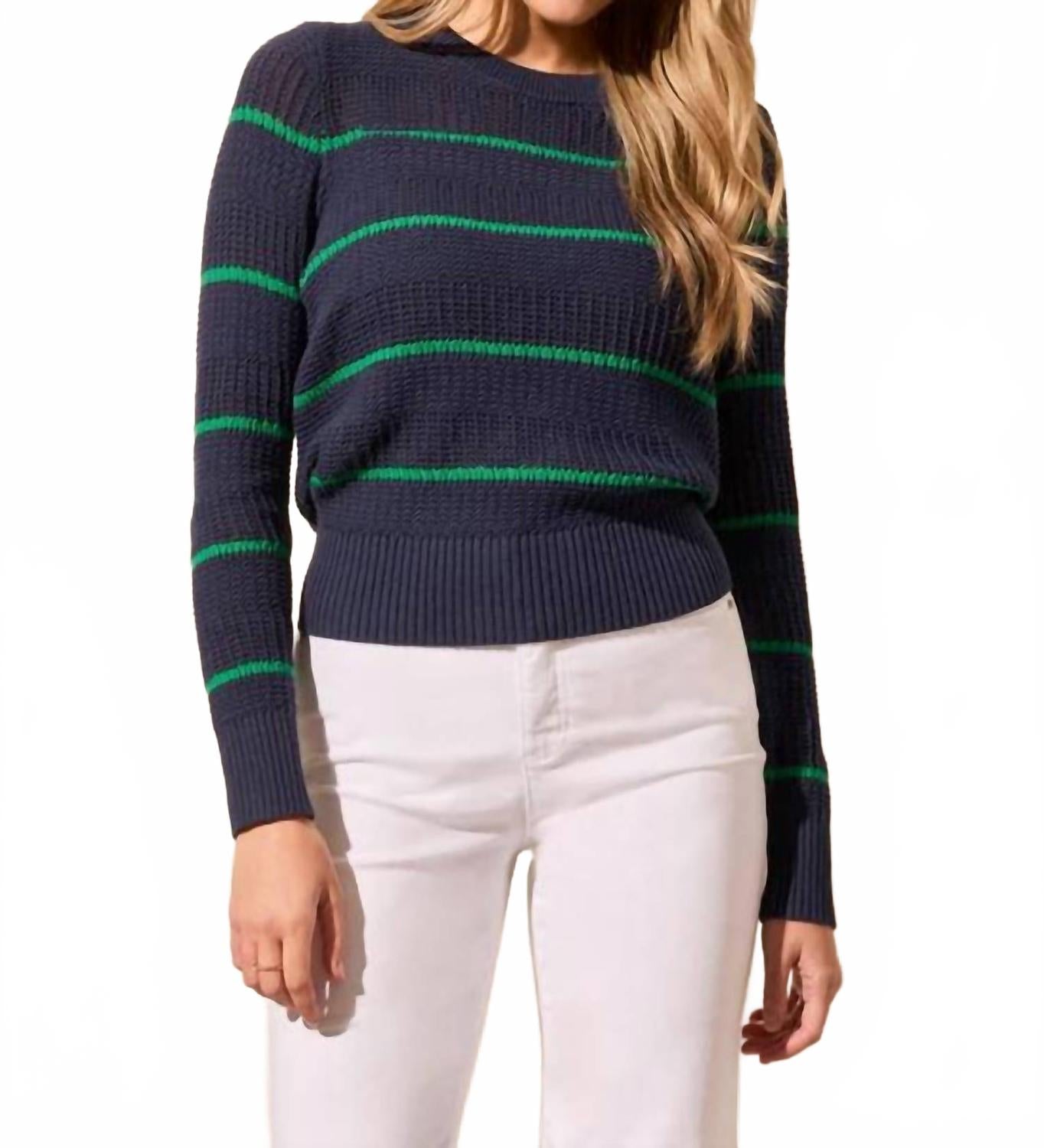 Полосатый свитер Crew в цвете navy/зеленый TRIBAL 
Полосатый свитер Crew в цвете navy/зеленый TRIBAL