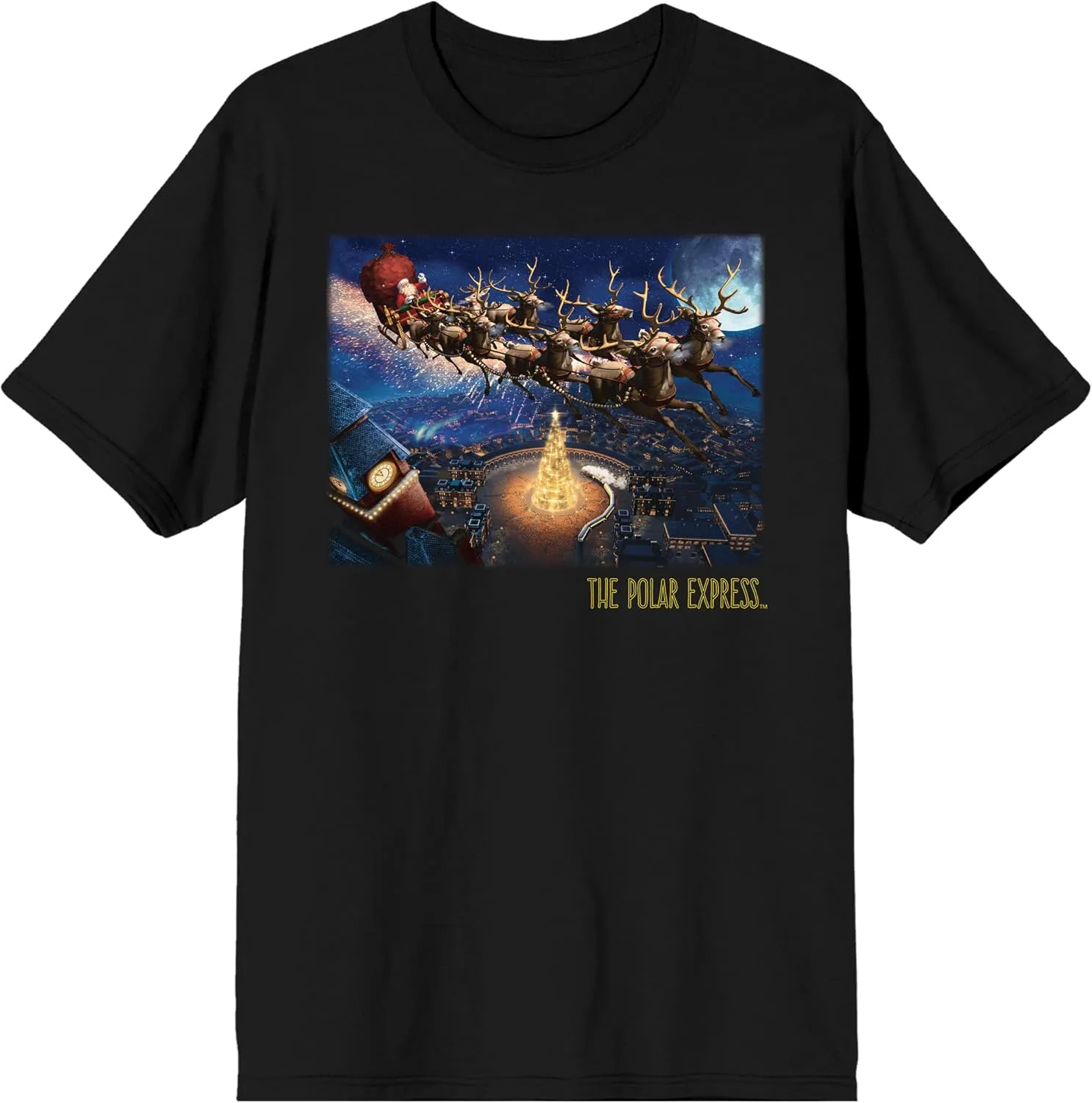 Футболка мужская Polar Express Santa's Sleigh Above Christmas Tree, черная Bioworld
Футболка мужская Polar Express Santa's Sleigh Above Christmas Tree, черная Bioworld