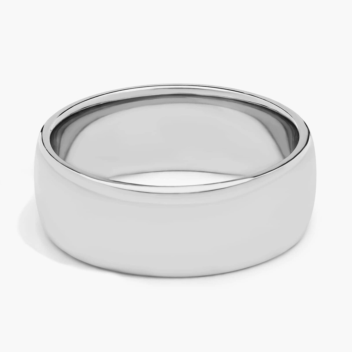 Обручальное кольцо Skyline Comfort Fit из 14-каратного белого золота (8 мм) Blue Nile