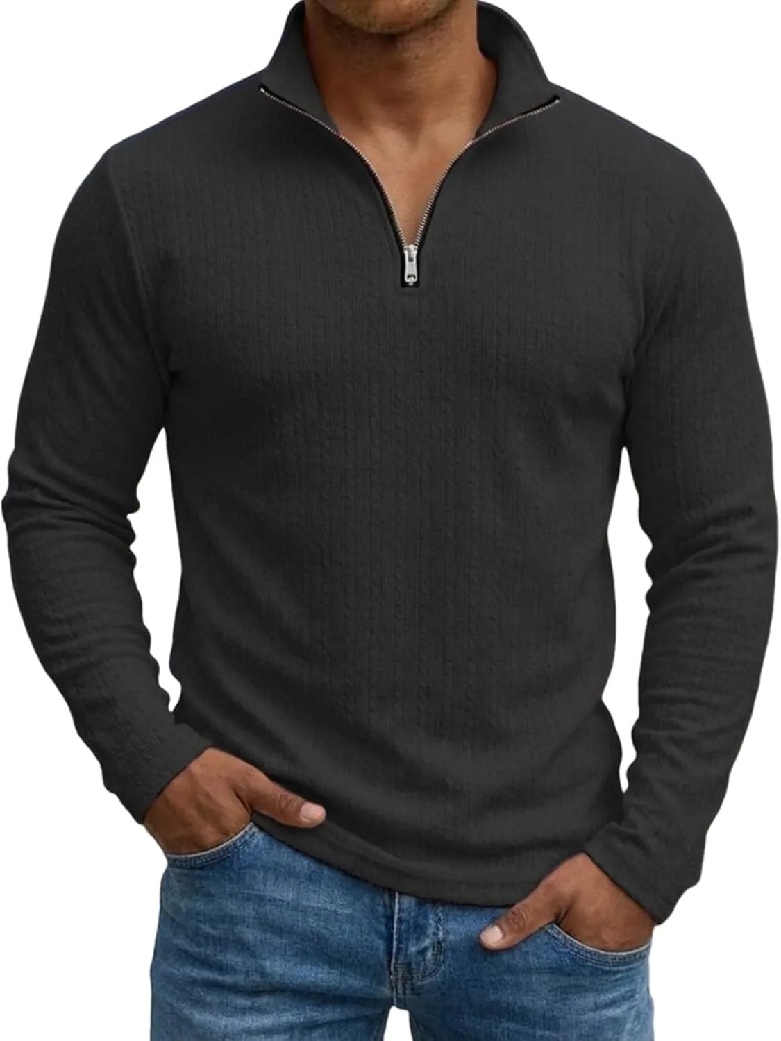 Мужской текстурированный свитер с четвертью молнии, уютный, с длинными рукавами и воротником хенли, свободного кроя RALUEMID
Мужской текстурированный свитер с четвертью молнии, уютный, с длинными рукавами и воротником хенли, свободного кроя RALUEMID