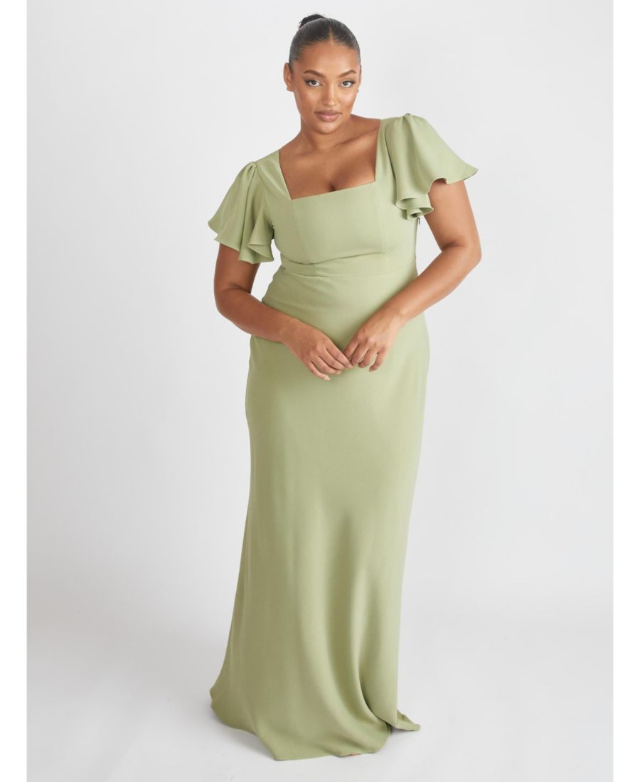 Женское платье подружки невесты из крепа с квадратным вырезом Six Stories, Sage
Женское платье подружки невесты из крепа с квадратным вырезом Six Stories, Sage