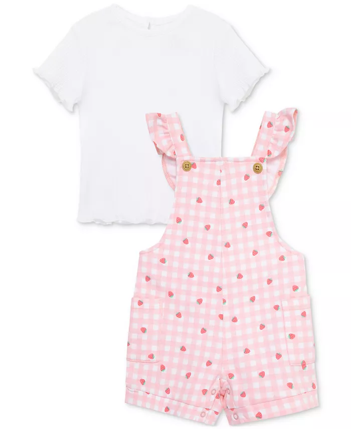 Комплект для девочек: футболка и комбинезон в клетку с клубникой (2 предмета) Little Me, розовый
Комплект для девочек: футболка и комбинезон в клетку с клубникой (2 предмета) Little Me, розовый