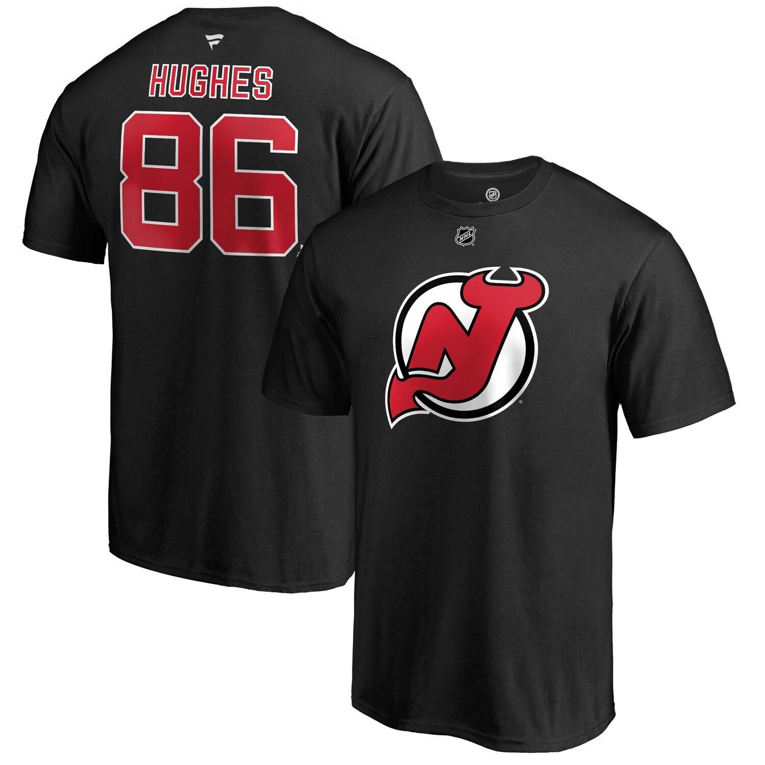 Мужская черная фирменная футболка с именем и номером Jack Hughes New Jersey Devils Fanatics
Мужская черная фирменная футболка с именем и номером Jack Hughes New Jersey Devils Fanatics