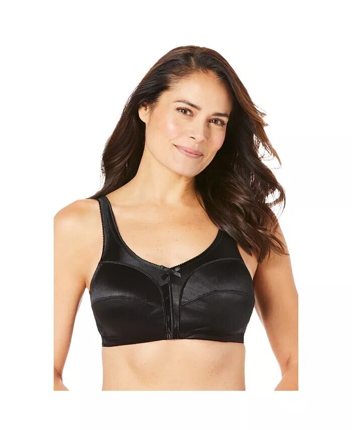 Женский атласный бюстгальтер без косточек большого размера Comfort Choice, черный 
Женский атласный бюстгальтер без косточек большого размера Comfort Choice, черный