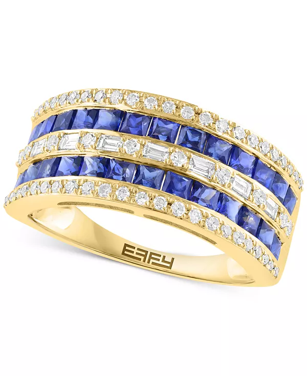 Эффектное кольцо Effy с синим сапфиром (1-1/3 карата) и бриллиантом (3/8 карата) из 14-каратного желтого золота Effy Collection, sapphire
Эффектное кольцо Effy с синим сапфиром (1-1/3 карата) и бриллиантом (3/8 карата) из 14-каратного желтого золота Effy Collection, sapphire