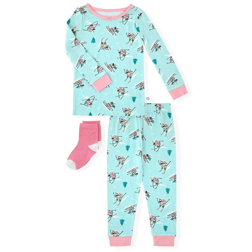 Sleep On It для маленьких девочек: супермягкий пижамный комплект из 2 предметов из плотного джерси с подходящими по размеру носками Sleep on it, цвет Apres Ski
Sleep On It для маленьких девочек: супермягкий пижамный комплект из 2 предметов из плотного джерси с подходящими по размеру носками Sleep on it, цвет Apres Ski