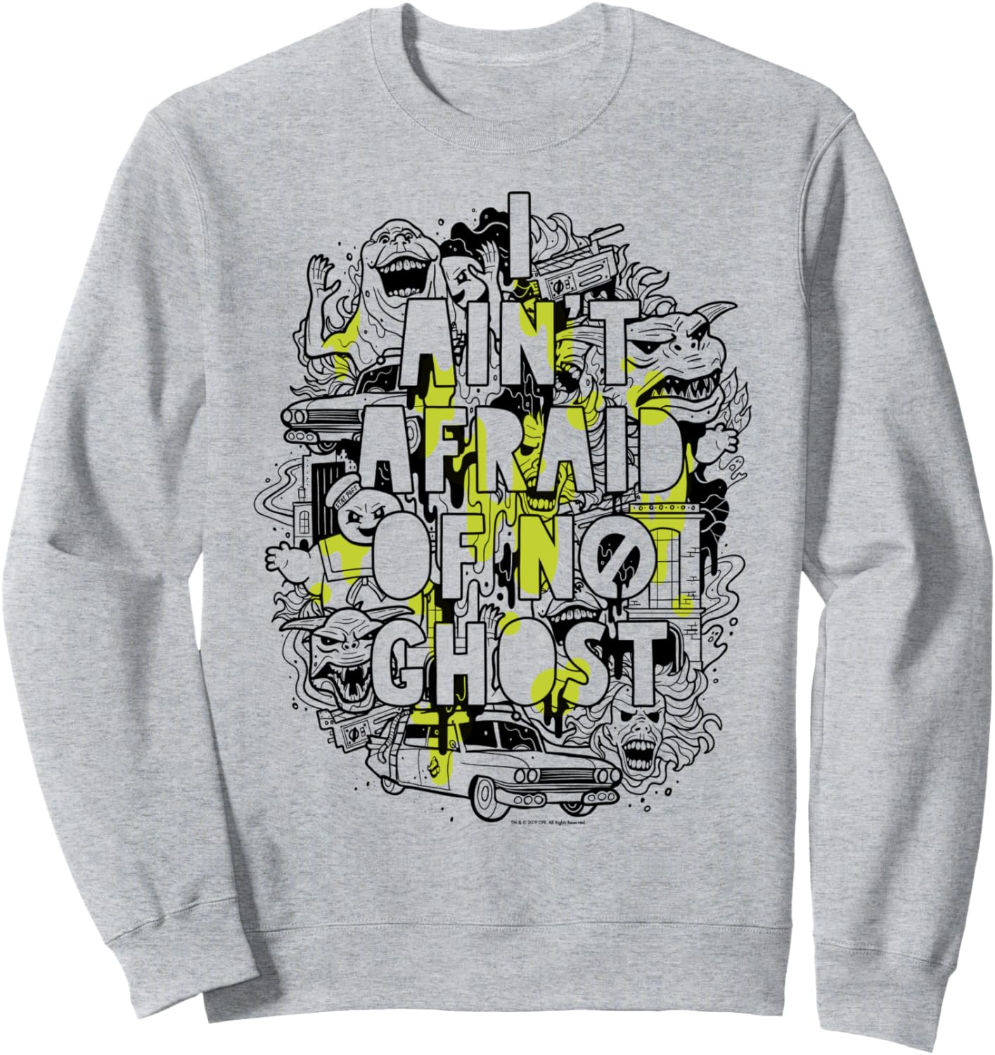 Коллаж «Охотники за привидениями не боятся» - постер с эффектом капель слизи. Толстовка Ghostbusters, серый
Коллаж «Охотники за привидениями не боятся» - постер с эффектом капель слизи. Толстовка Ghostbusters, серый