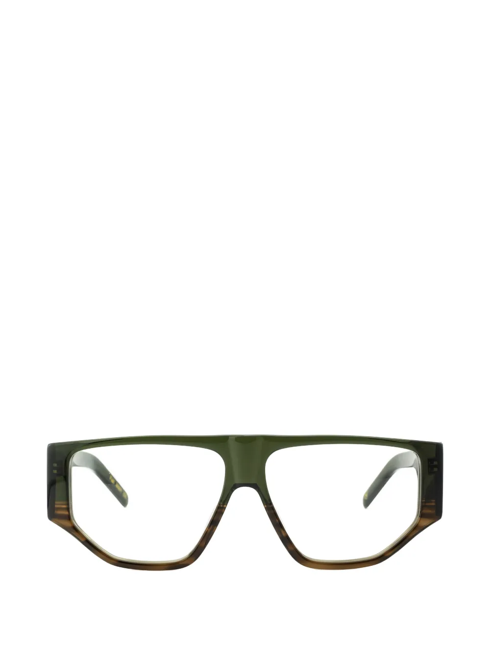 Очки в геометрической оправе из ацетата Lesca, зеленый 
Очки в геометрической оправе из ацетата Lesca, зеленый