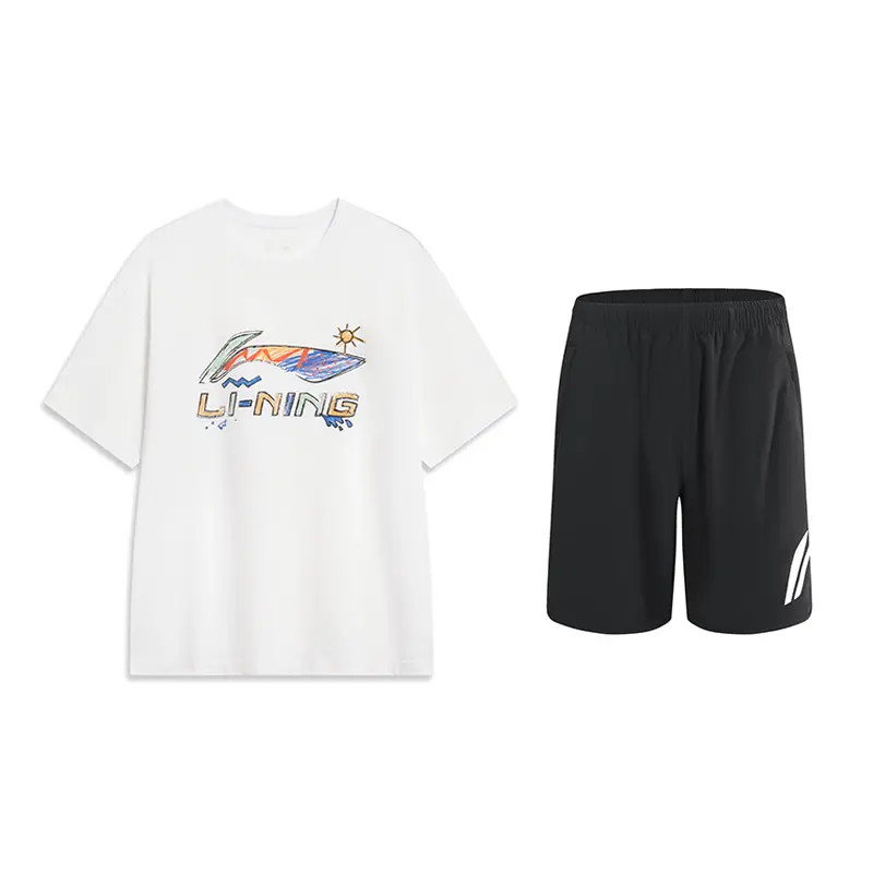 LiNing Повседневная спортивная одежда унисекс, set (белый short-sleeved shirt+черный shorts)
LiNing Повседневная спортивная одежда унисекс, set (белый short-sleeved shirt+черный shorts)