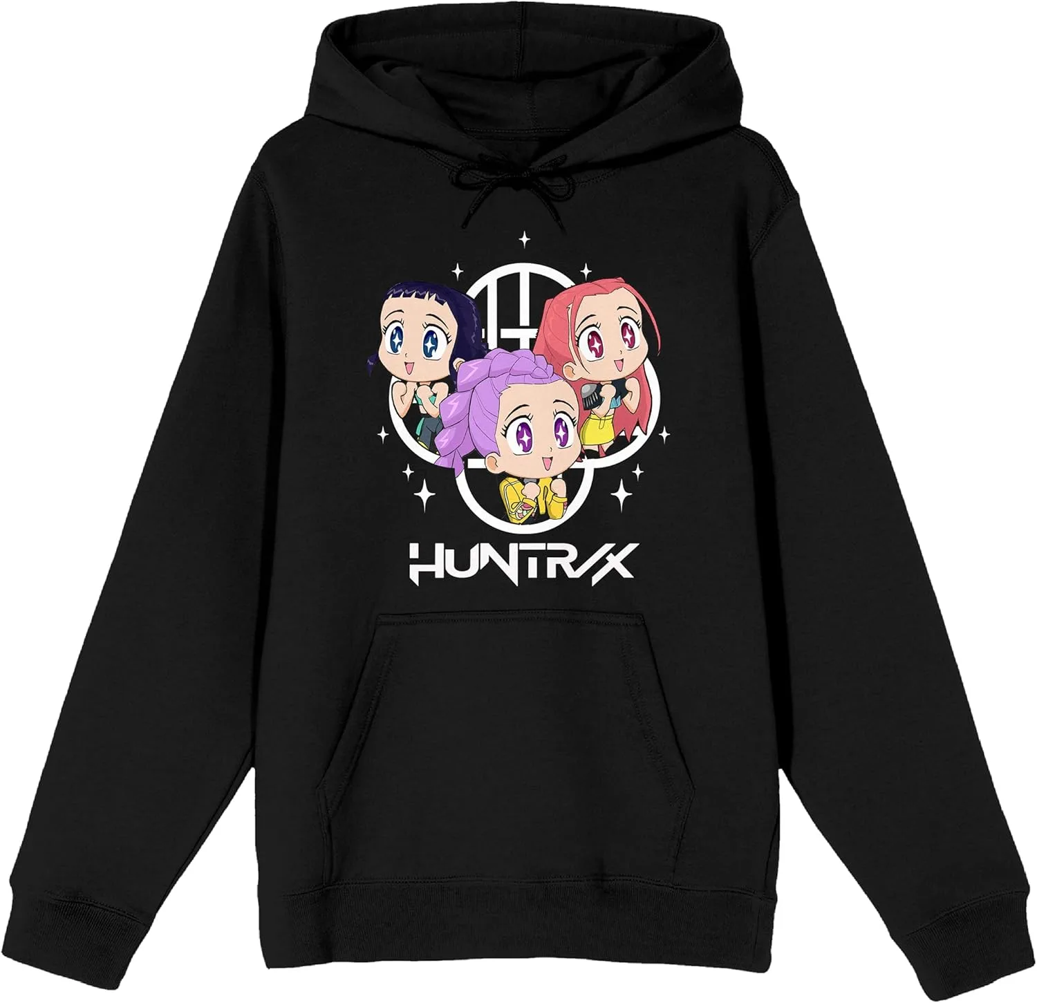 Kpop Demon Hunters Huntrx Excited Kawaii мужская черная худи с длинным рукавом Bioworld
Kpop Demon Hunters Huntrx Excited Kawaii мужская черная худи с длинным рукавом Bioworld