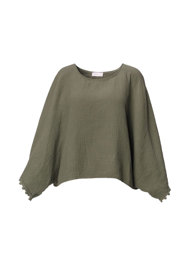 Короткая муслиновая блузка Mathilda из муслина большого размера с бохо-бордюром большого размера из хлопка одного размера Seasons Of April, хаки
Короткая муслиновая блузка Mathilda из муслина большого размера с бохо-бордюром большого размера из хлопка одного размера Seasons Of April, хаки