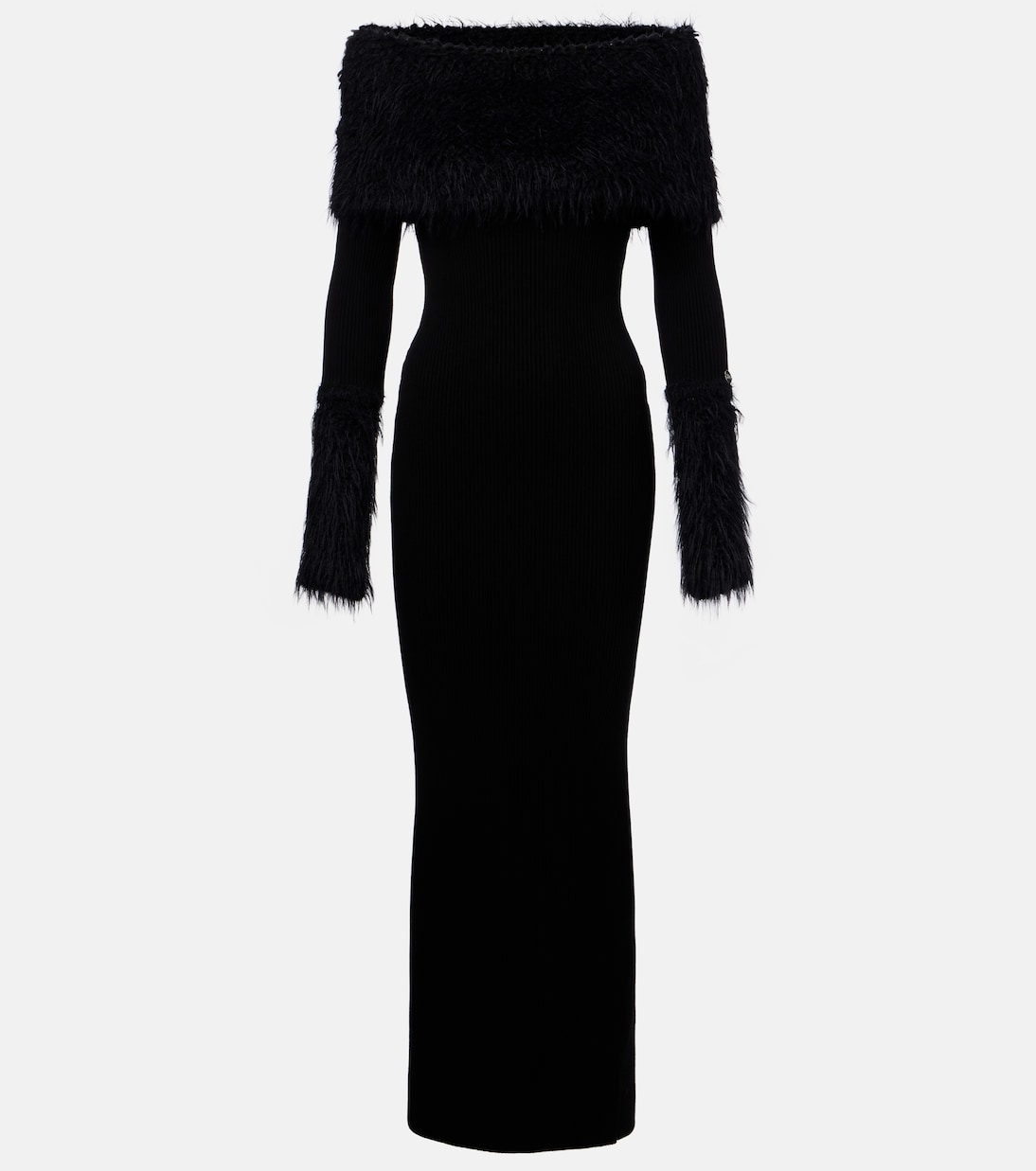 Макси-платье с ребристым трикотажем и отделкой из искусственного меха Jean Paul Gaultier, черный
Макси-платье с ребристым трикотажем и отделкой из искусственного меха Jean Paul Gaultier, черный