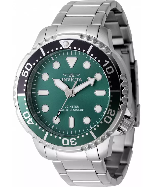 Мужские кварцевые часы 47220 pro dive с тремя стрелками и зеленым циферблатом Invicta, silver
Мужские кварцевые часы 47220 pro dive с тремя стрелками и зеленым циферблатом Invicta, silver