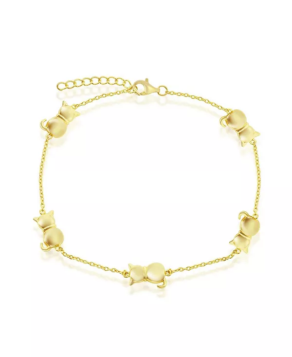 Серебряный браслет на лодыжку с изображением кошек по двору Simona, gold
Серебряный браслет на лодыжку с изображением кошек по двору Simona, gold