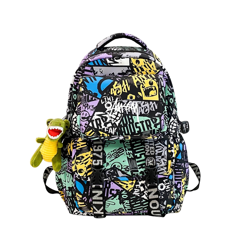 Deli Bear Нейлоновый рюкзак Унисекс Зеленый Мультиколор Белый Черный Белый, Multicolor Graffiti with Charm
Deli Bear Нейлоновый рюкзак Унисекс Зеленый Мультиколор Белый Черный Белый, Multicolor Graffiti with Charm