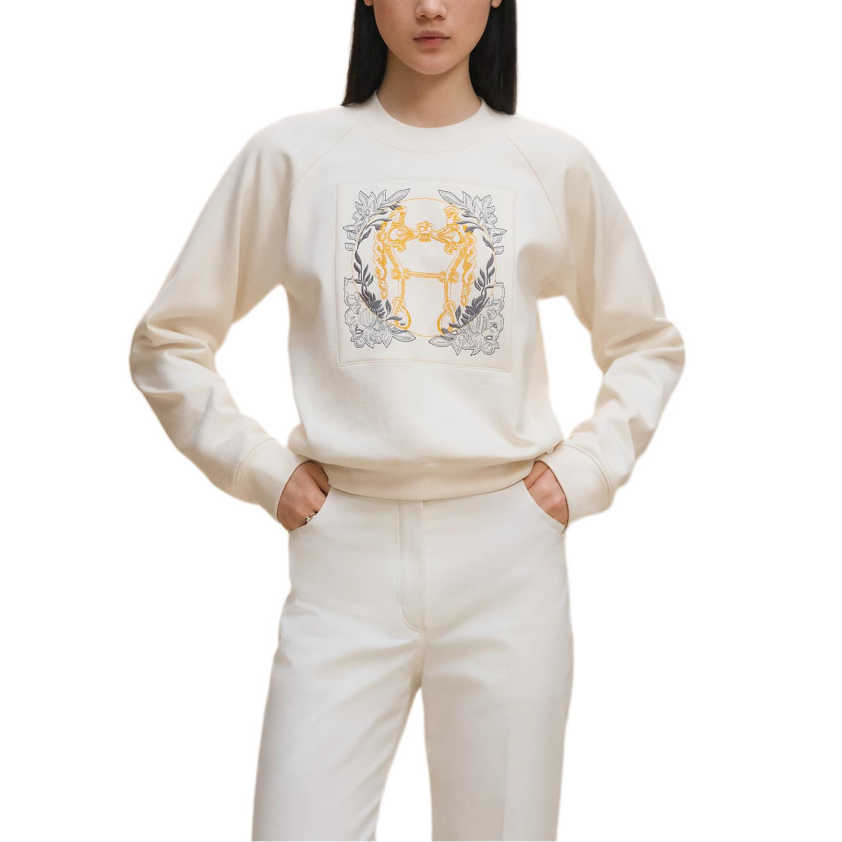 HERMES Белая женская толстовка
HERMES Белая женская толстовка