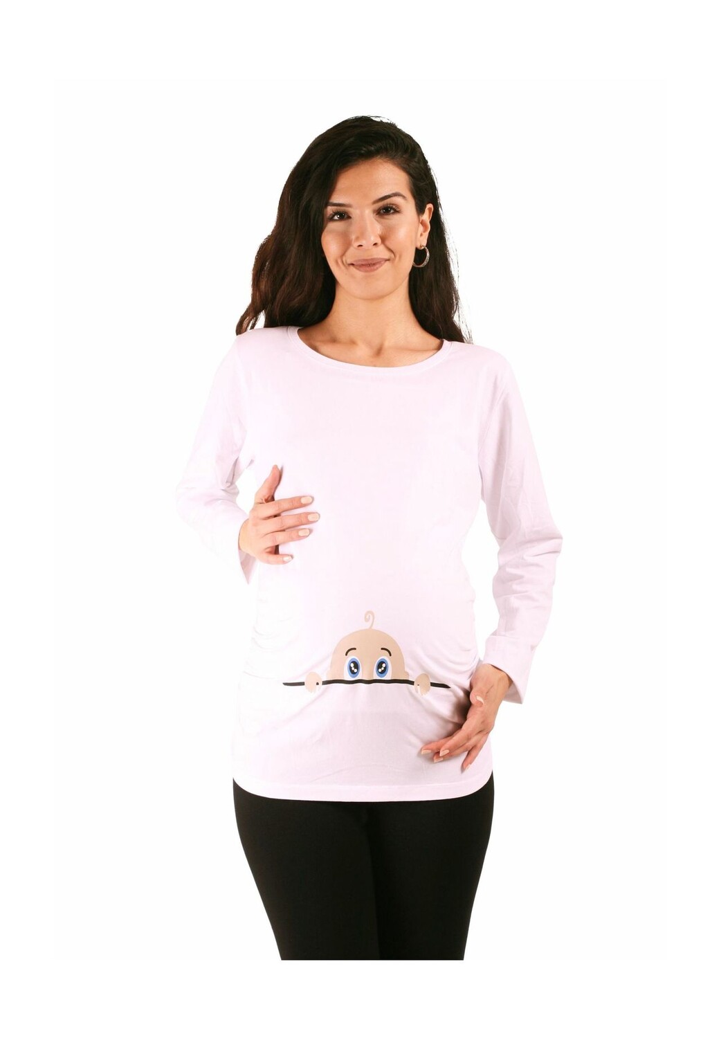 Рубашка для беременных с длинными рукавами и забавным детским мотивом M.M.C., белый
Рубашка для беременных с длинными рукавами и забавным детским мотивом M.M.C., белый