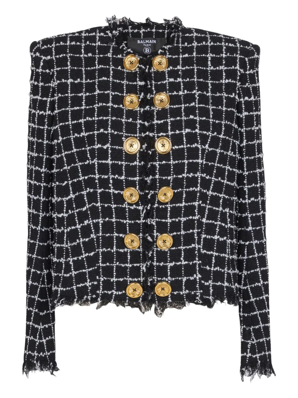 Твидовый жакет с бахромой Balmain, черный
Твидовый жакет с бахромой Balmain, черный