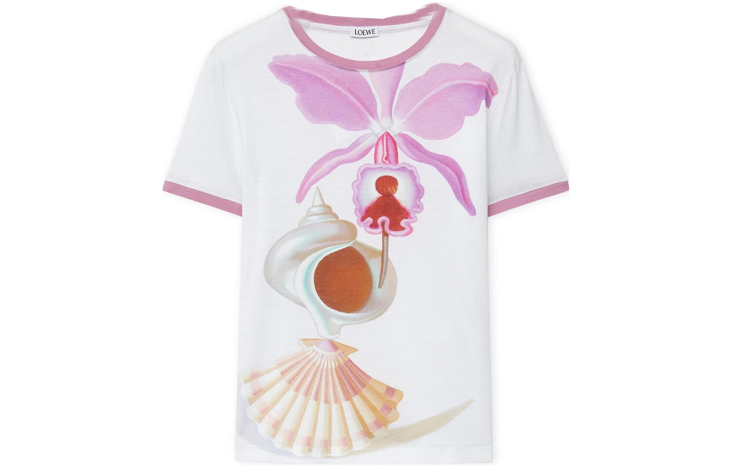 Футболка женская Loewe, белый / розовый 
Футболка женская Loewe, белый / розовый